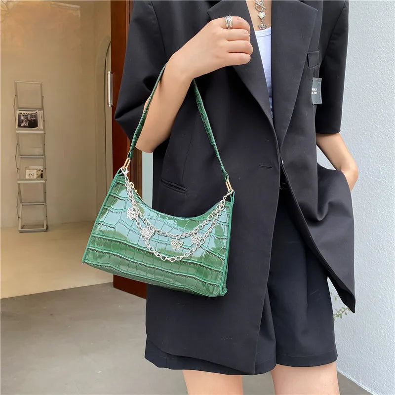 Women's Shoulder Bags PU Leather Chain Crocodile Pattern Totes