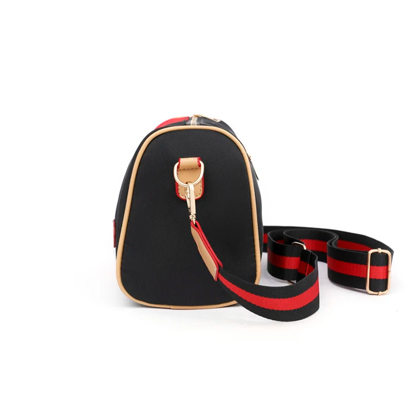 Women's Nylon Shoulder Handbag Wide Messenger Wallet Satchel Bag