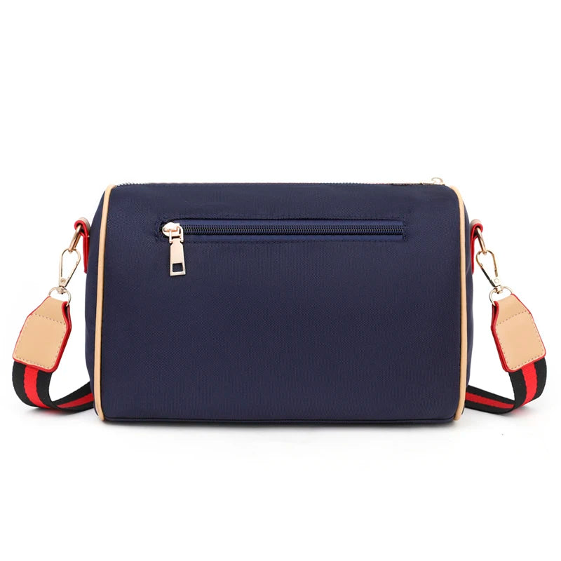 Women's Nylon Shoulder Handbag Wide Messenger Wallet Satchel Bag