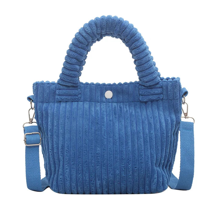 Corduroy Crossbody Bag Small Tote Handbag for Women