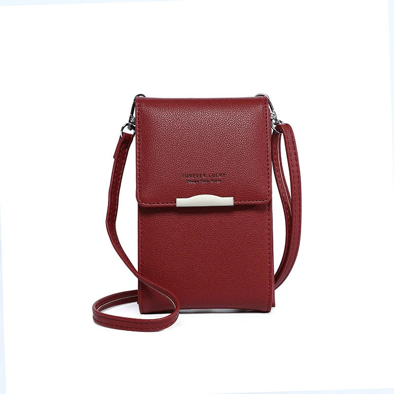Women's Small Crossbody Shoulder Bags PU Leather Phone Pocket Bag
