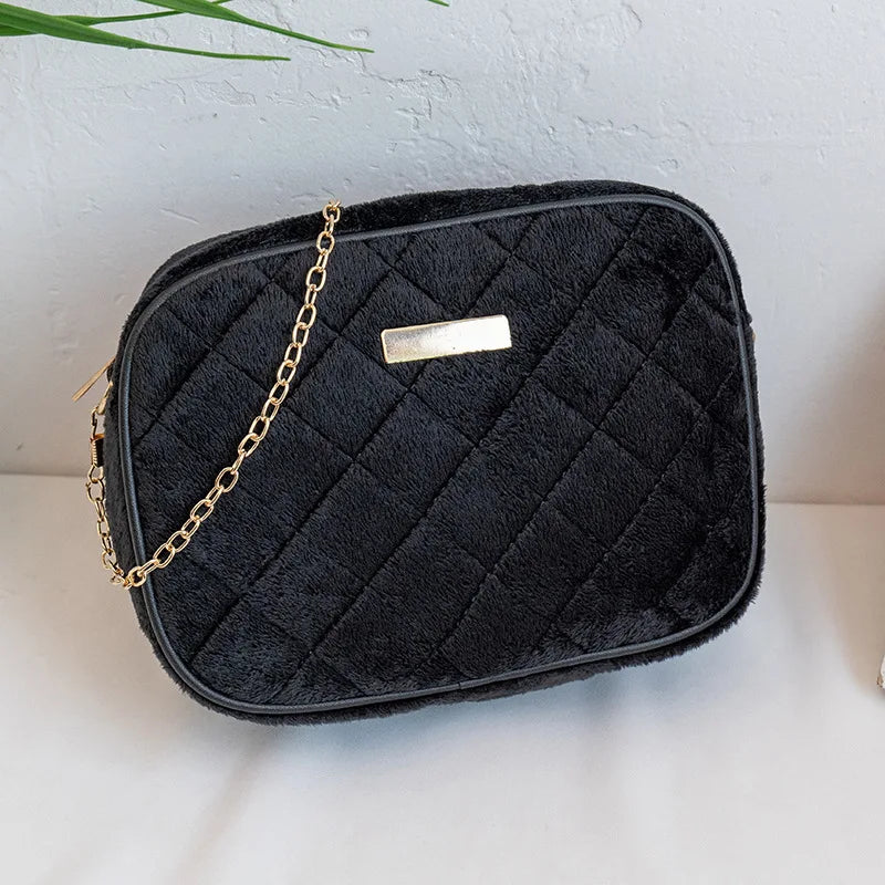 Women's Small Fragrance Rhombus Chain Purse Shoulder Messenger Bag