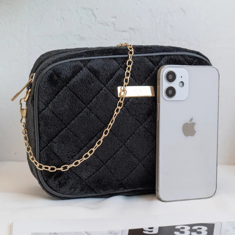 Women's Small Fragrance Rhombus Chain Purse Shoulder Messenger Bag