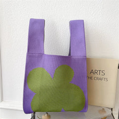Women's Flower Knitting Handbag Travel All-match Shoulder Bags