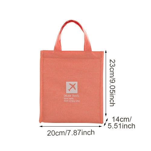 Thermal Lunch Box Bag Portable Kids School Fresh Food Men's Cooler Bento Pouch