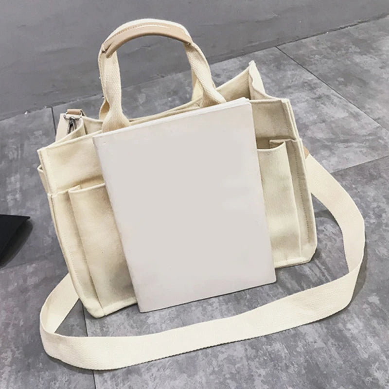 Canvas Tote Bag Large Capacity Shoulder Shopper Handbag