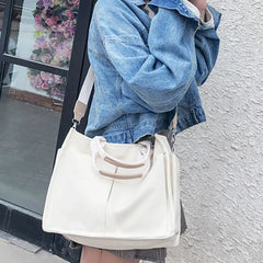 Canvas Tote Bag Large Capacity Shoulder Shopper Handbag