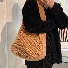 Women's Knit Tote Bag Large Capacity Handbags