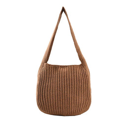 Women's Knit Tote Bag Shoulder Handbag Large Capacity Autumn Winter