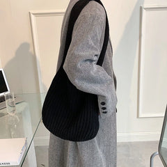 Women's Tote Bag Shoulder Handbags Autumn Winter Knitting Shopper Bags