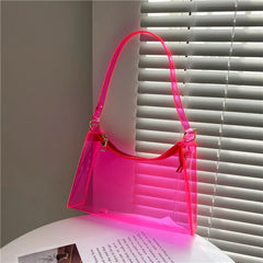 Women's Transparent Jelly Bag Female Hobos Beach Shoulder Bags