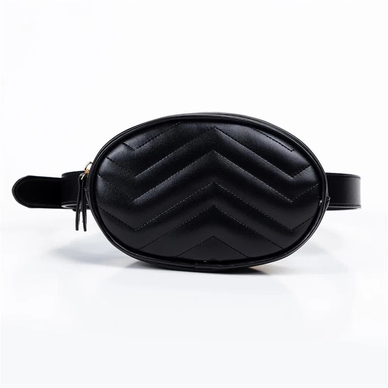 Women's Oval Waist Bag PU Leather Fanny Pack