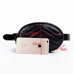 Women's Oval Waist Bag PU Leather Fanny Pack