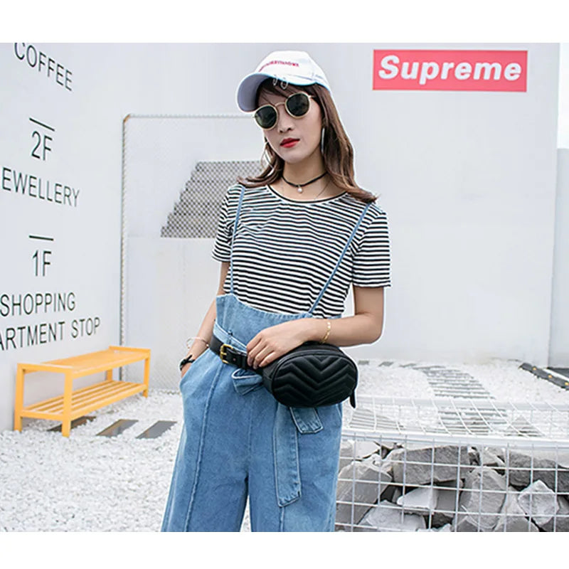 Women's Oval Waist Bag PU Leather Fanny Pack