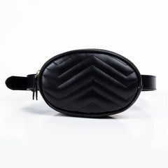 Women's PU Leather Oval Waist Bag Fanny Pack