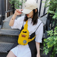 Women's Waist Bag Letter Fanny Pack PU Leather Female Belt Bag