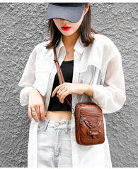 Women's Waist Bag PU Leather Shoulder Crossbody Chest Bag