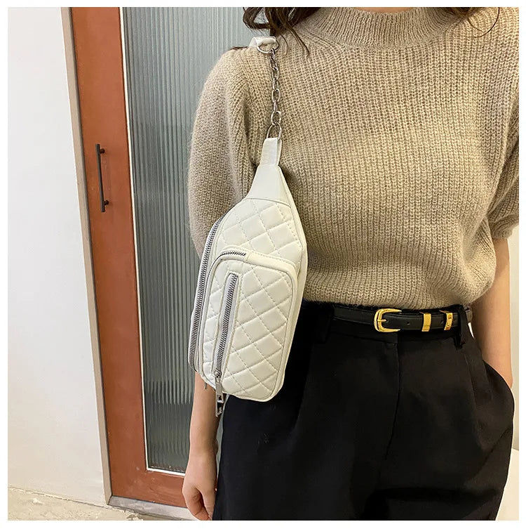 Women's Pu Leather Waist Bag Fanny Pack Phone Bum Bag