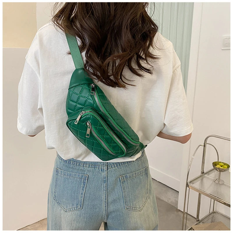 Women's Pu Leather Waist Bag Fanny Pack Phone Bum Bag