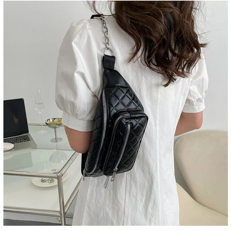 Women's Pu Leather Waist Bag Fanny Pack Phone Bum Bag