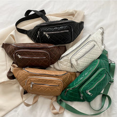 Women's Pu Leather Waist Bag Fanny Pack Phone Bum Bag