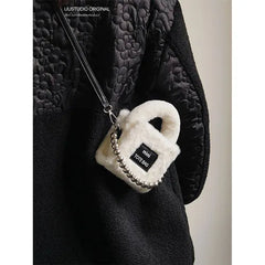 Women's Winter Satchels Handbags Faux Fur Leopard Shoulder Totes