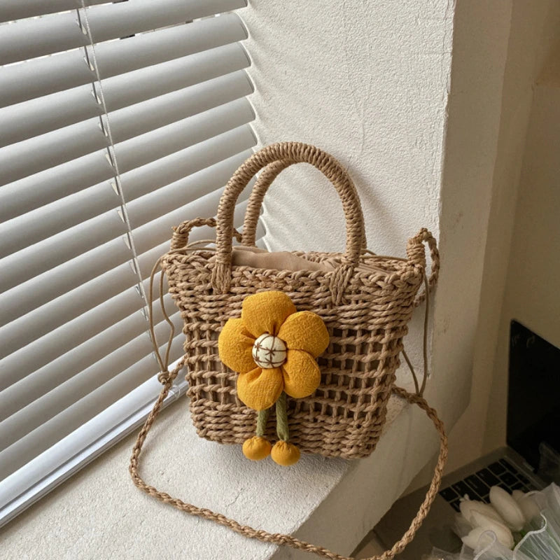 Women's Straw Cross Bag Casual Handbag Western Style