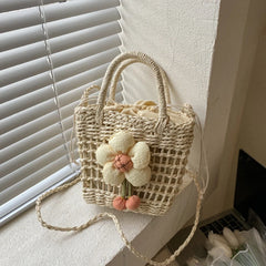 Women's Straw Cross Bag Casual Handbag Western Style