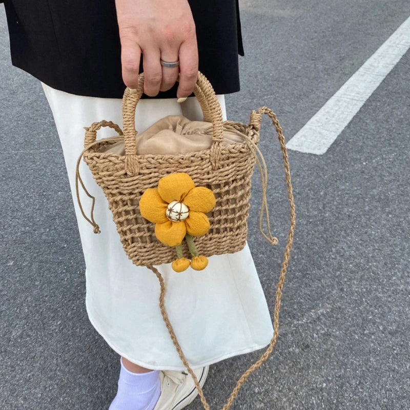 Women's Straw Cross Bag Casual Handbag Western Style