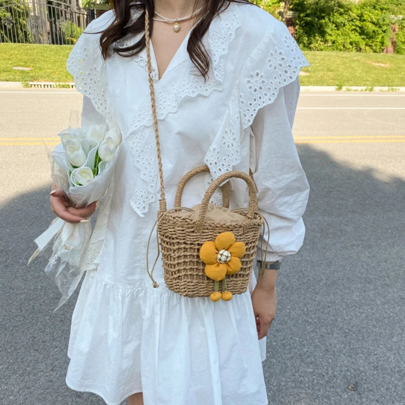 Women's Straw Cross Bag Casual Handbag Western Style