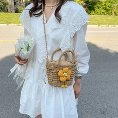 Women's Straw Cross Bag Casual Handbag Western Style