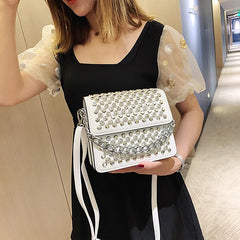 Women's Diamond Shoulder Bag PU Leather Small Square Bag