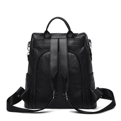 Women's Large PU Leather Backpack for Travel and School