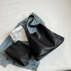 Women's Casual Leather Shoulder Bag Set