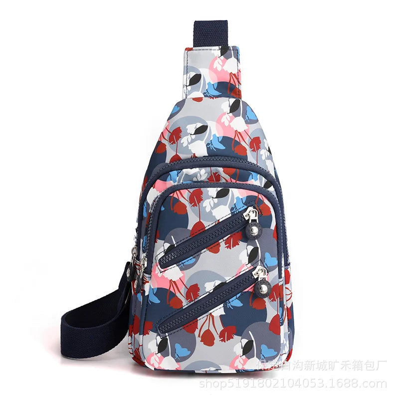 Women's Nylon Chest Bag Large Capacity Shoulder Messenger