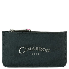 Eco-Friendly Leather Card Holder Purse with Zipper Closure