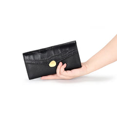 Women's Crocodile Pattern Leather Long Wallet - Large Capacity Hand Wallet