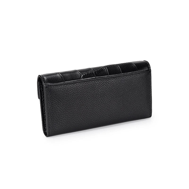 Women's Crocodile Pattern Leather Long Wallet - Large Capacity Hand Wallet