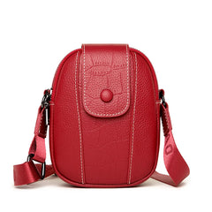 Women's Leather Mini Bag Vertical Key Messenger Bag
