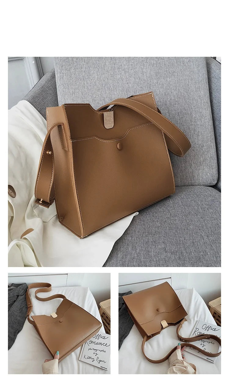 Women's PU Leather Shoulder Bag Crossbody Tote Handbag