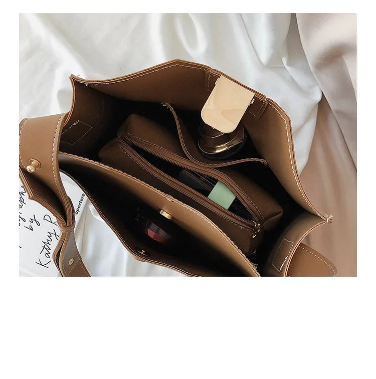 Women's PU Leather Shoulder Bag Crossbody Tote Handbag