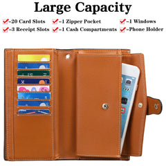 RFID Long Wallet Large Capacity Women's Zipper Bag