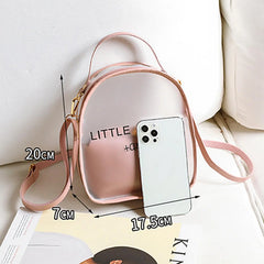 Women's Letter Printing Backpack Transparent Large Capacity Shoulder Bag
