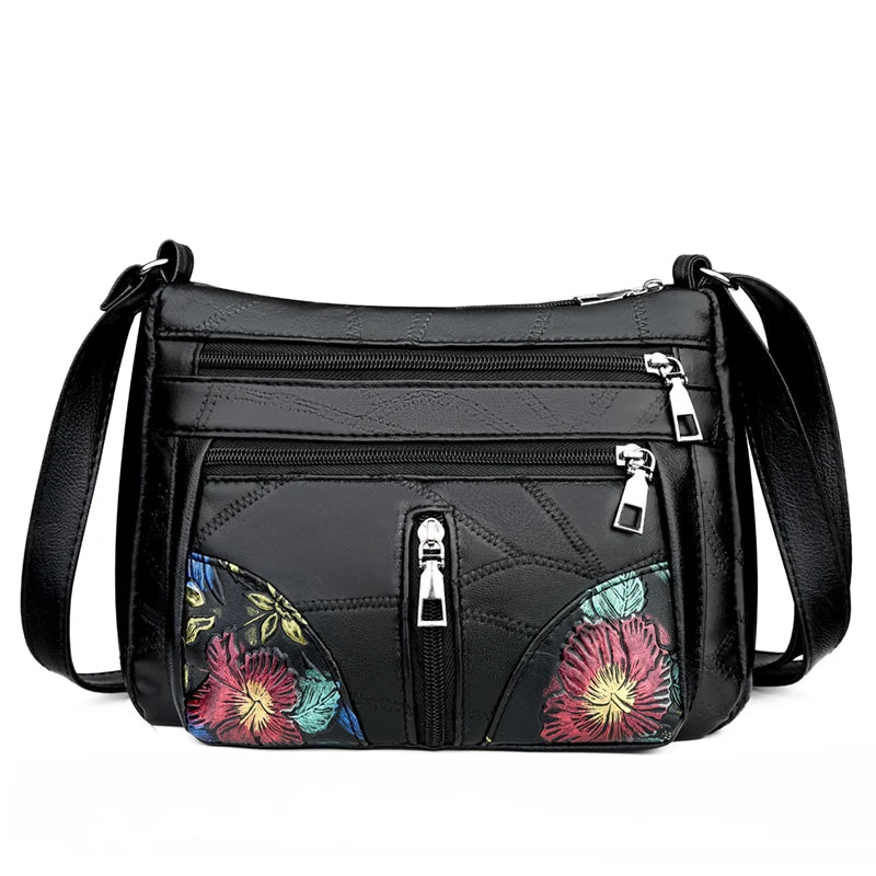 Wild Multi-layer Messenger Bag Leather Strap Crossbody Bag
