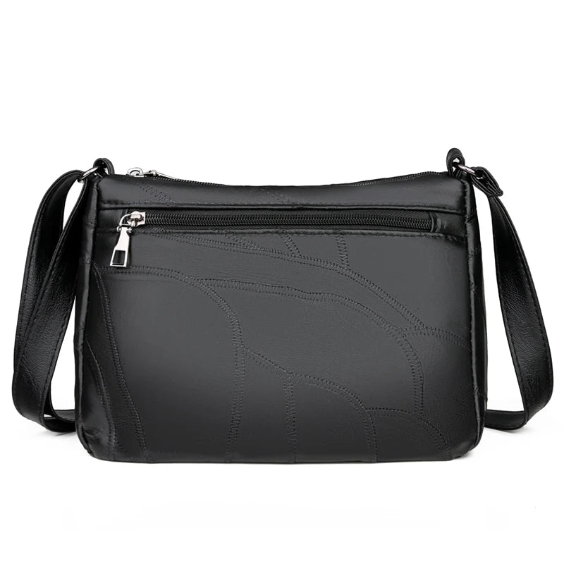 Wild Multi-layer Messenger Bag Leather Strap Crossbody Bag