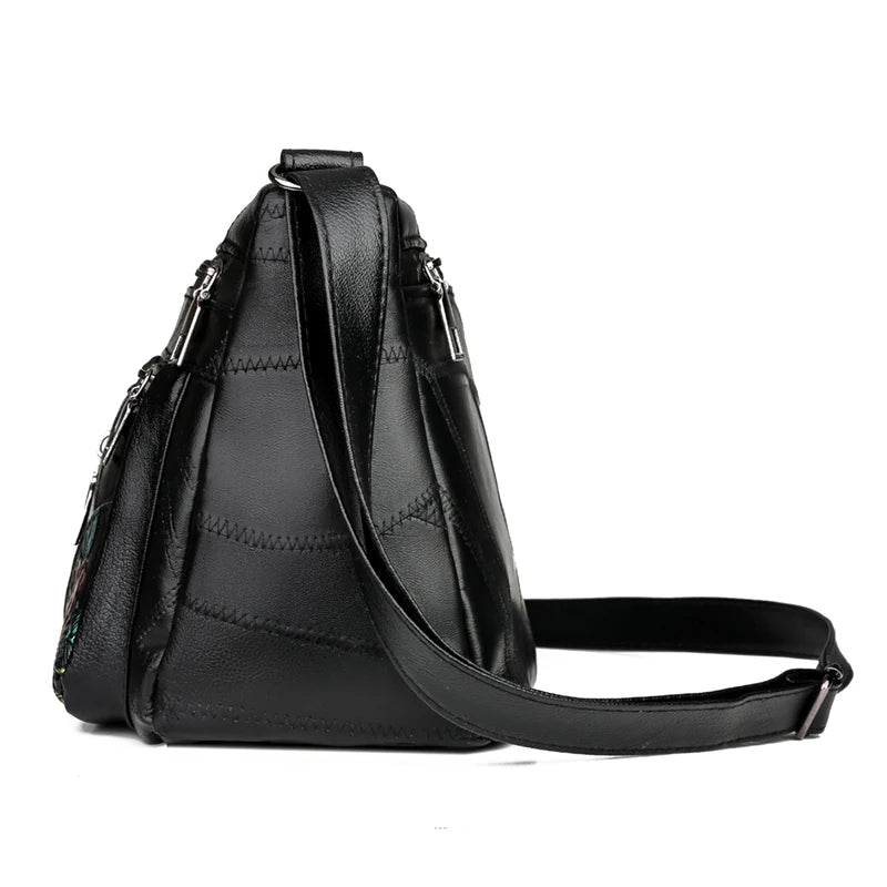 Wild Multi-layer Messenger Bag Leather Strap Crossbody Bag