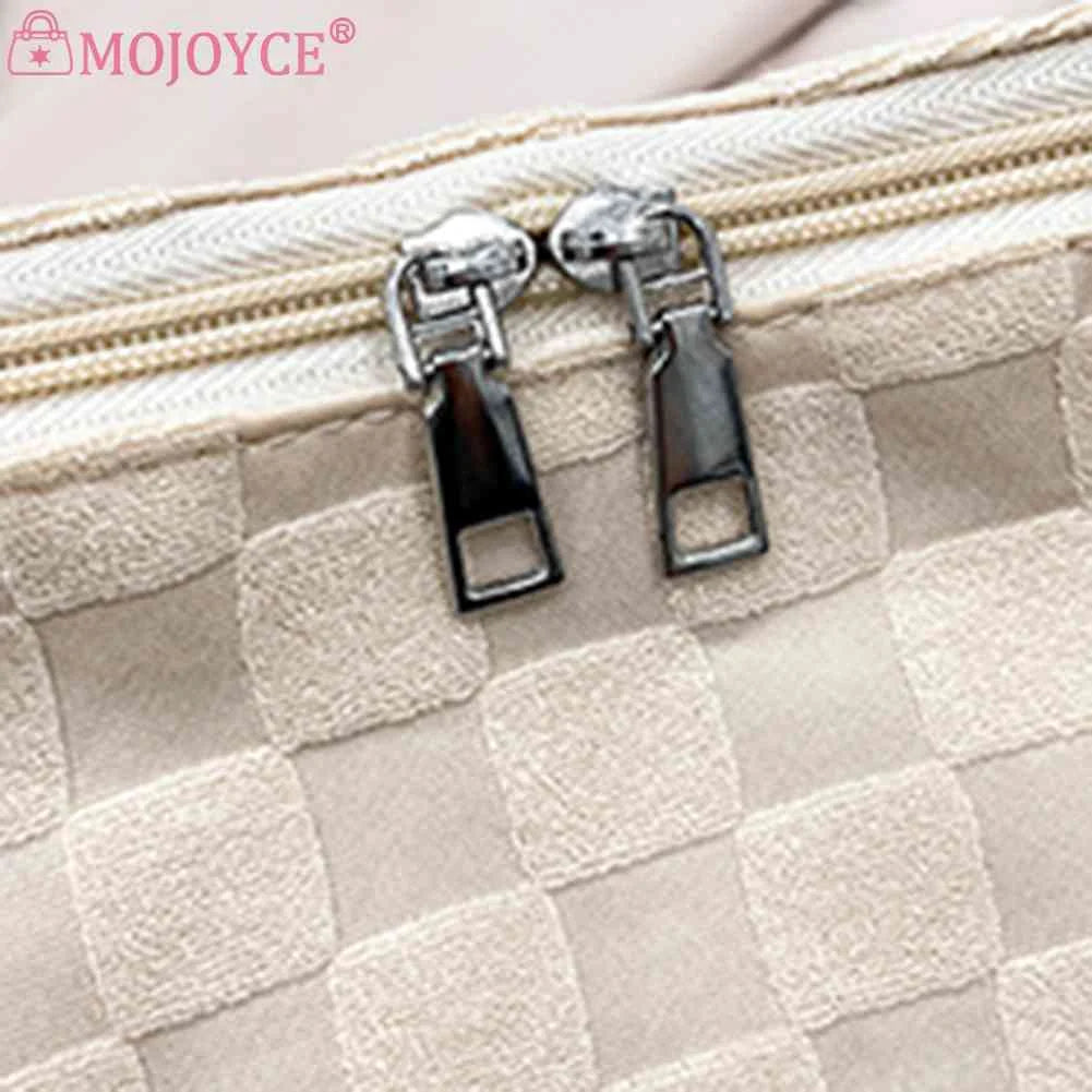 Woolen Cloth Large Capacity Handbag Plaid Tote Bag for Shopping Party