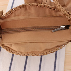 Women's Beach Bow Crossbody Bag Straw Crochet Bag