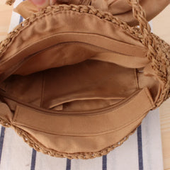 Women's Beach Bow Crossbody Bag Straw Crochet Bag