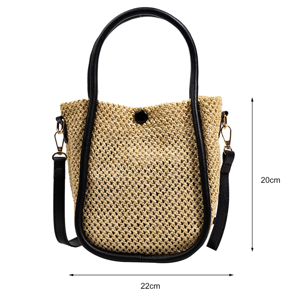 Woven Straw Shoulder Bags Summer Women Tassel Beach Crossbody Clutch